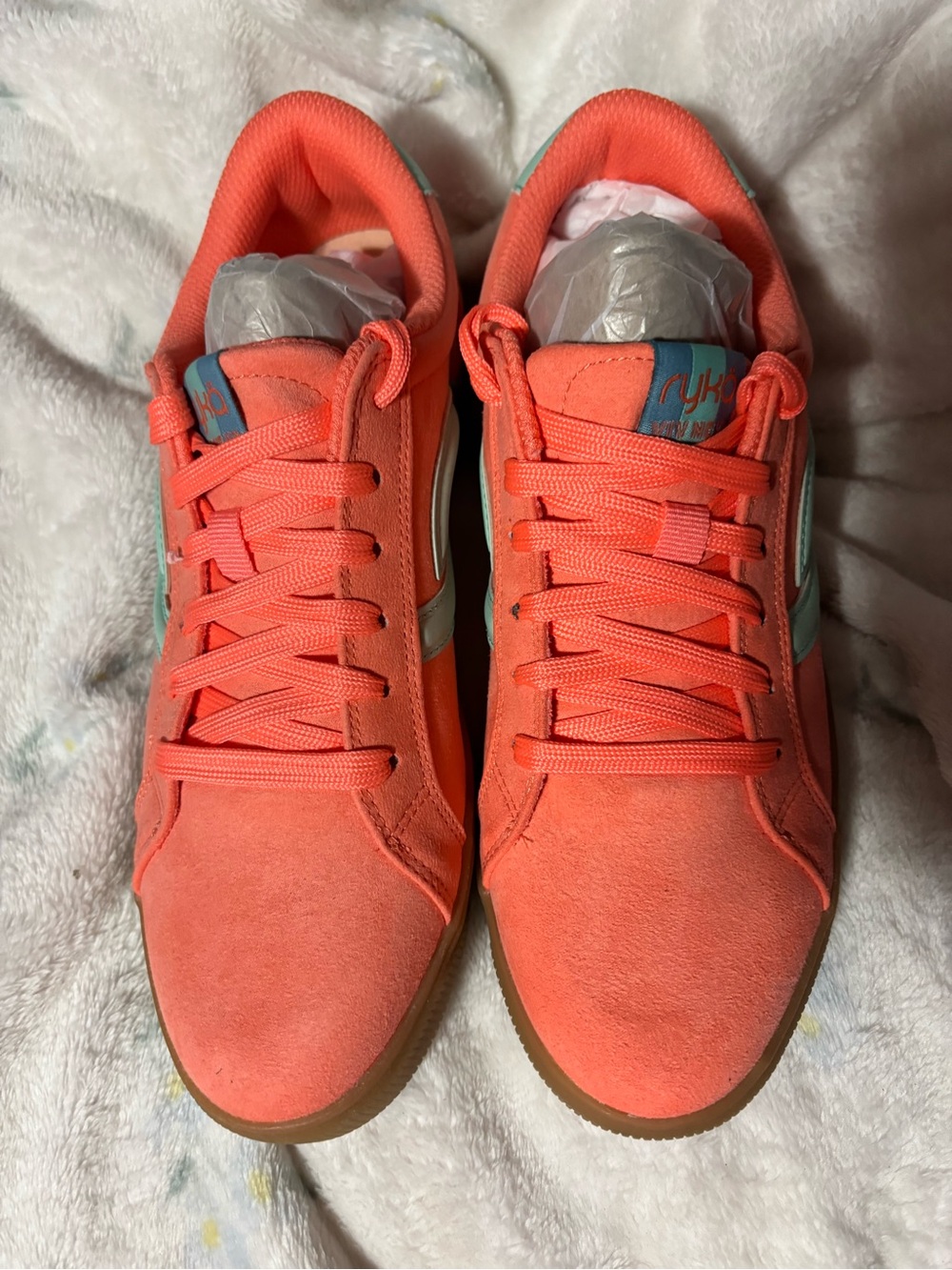 Ryle Coral Pink Athletic Sneakers with Teal Accents New W/out tags